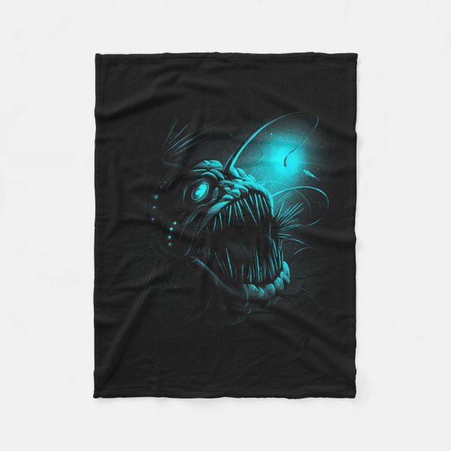 Anglerfish Deep Sea Creatures Angler Fish Ocean Se Fleecefilt (Framsidan)