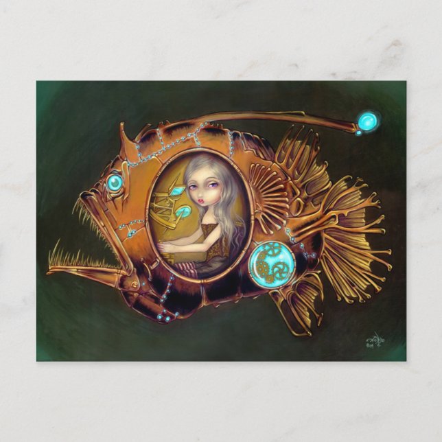 "Anglerfish Submarine" vykort (Framsida)