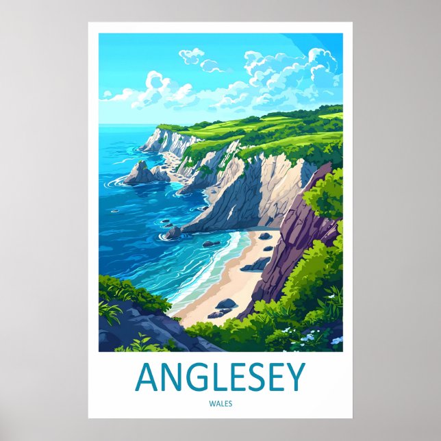 Anglesey Affisch Park Resa Skidåkning Nationell Vi (Framsidan)