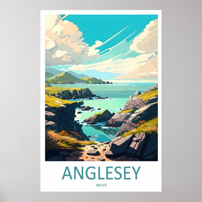 Anglesey skidposter nationell resa vintage park poster (Framsidan)