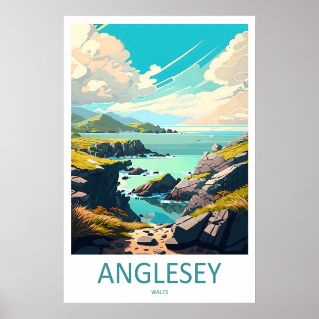Anglesey Wales Resa Affisch Vintage Ski National (Framsidan)