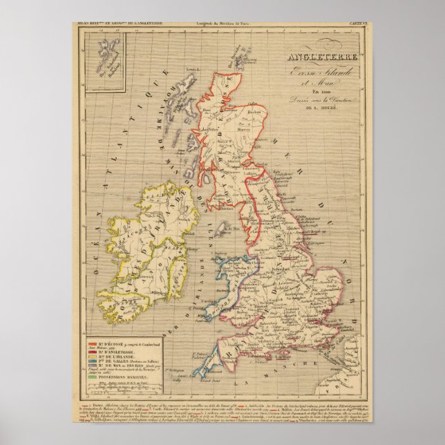 Angleterre, Ecosse, Irlande et Man en 1100 Poster (Framsidan)