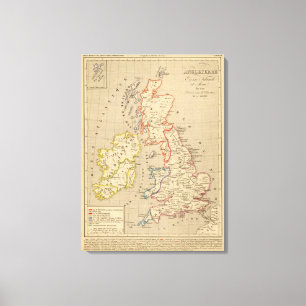 Angleterre, Ecosse, Irlande et manen 1100 Canvastryck