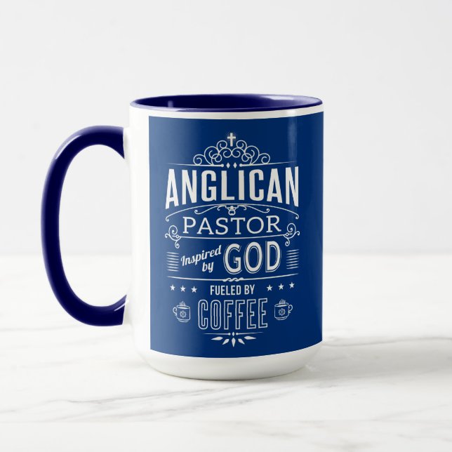 Anglican Pastor, inspirerad av Gud och kaffe Mugg (Vänster)