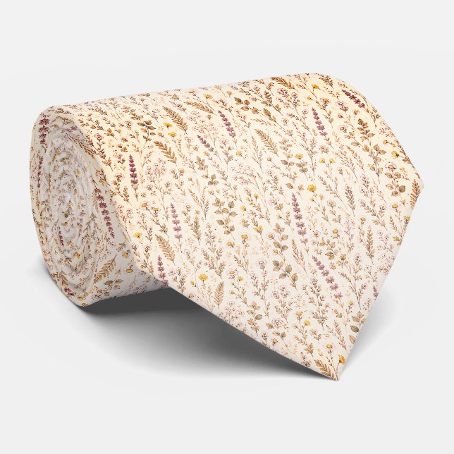 Ängliga Trädgårdsbröllopsgäster Slips (Rullad)