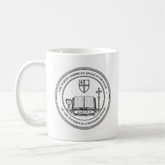 Anglikansk E & R-mugg, logotyp med skriftställe Kaffemugg