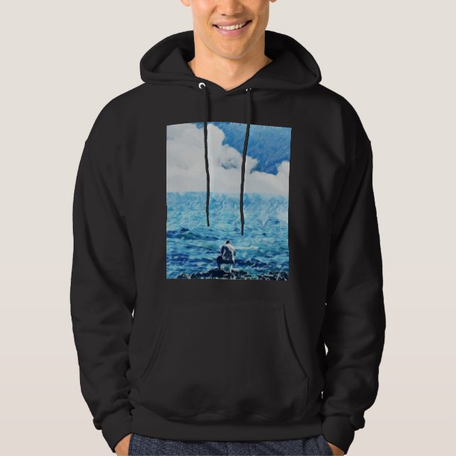 Angling man-målning hoodie (Framsida)