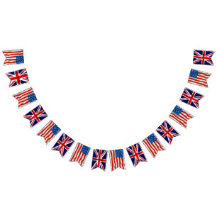 Anglo amerikan för amerikan- och brittflaggor vimplar