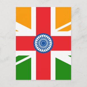 Anglo Indian Flagga Vykort
