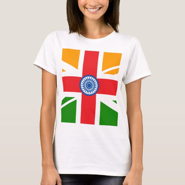 Anglo indisk flagga t shirt (Framsida)