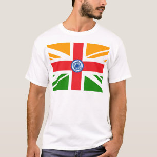 Anglo indisk flagga tee shirt