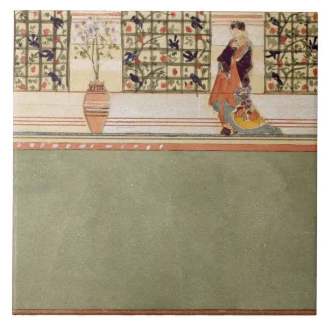 Anglo-Japan väggdesign, c.1860 (w/c & rita nollan Kakelplatta (Framsidan)