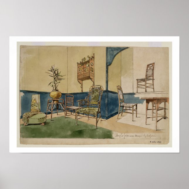 Anglo-Japanska konstruktioner, c.1860 (penna och s Poster (Framsidan)
