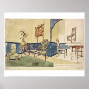 Anglo Japanska stil möbeldesign av Edward W Poster