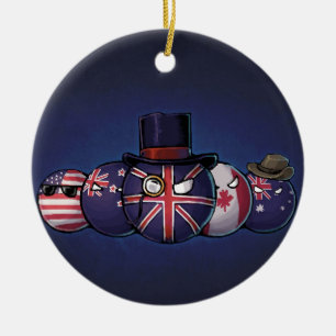 Anglo-Saxon Countryballs Julgransprydnad Keramik