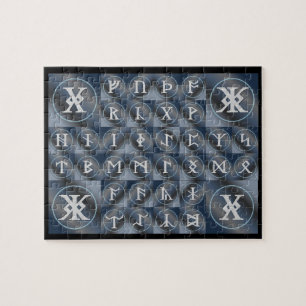 Anglo-Saxon Futhorc Rune Puzzle Unik alfabet Pussel