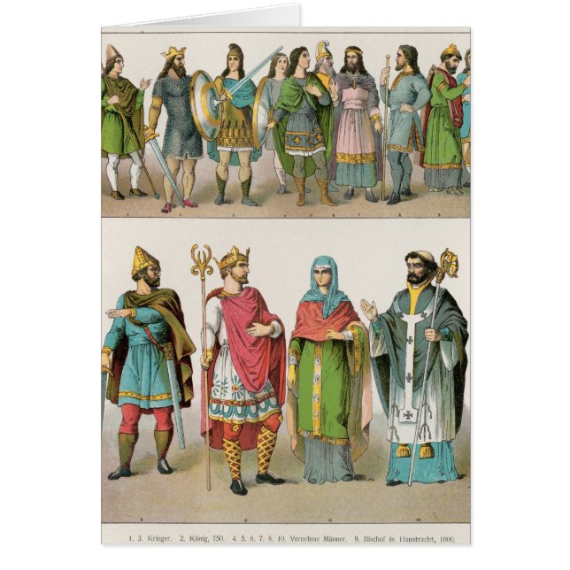 Anglo-Saxon klänning Hälsningskort (Framsidan)