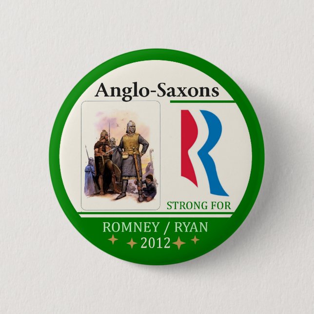 Anglo-Saxons för Romney Ryan 2012 Knapp (Framsida)