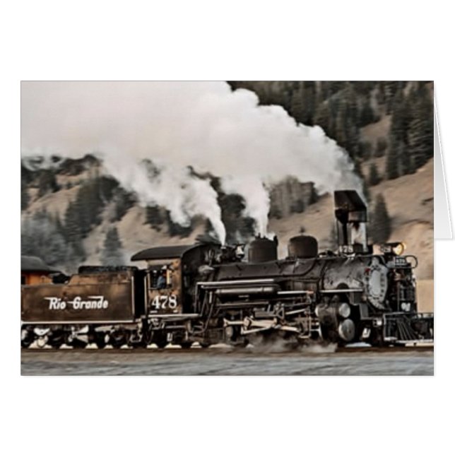 Ånglok Hälsningskort (Framsidan Horizontal)