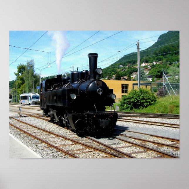 Ånglok på Blonay Poster (Framsidan)