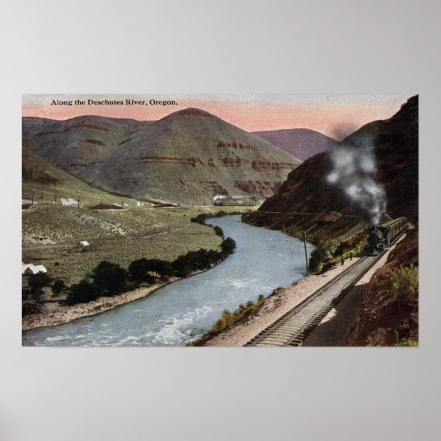 Ånglok på spår poster (Framsidan)