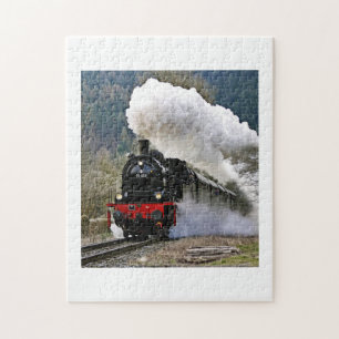 Ånglok vintage tåg färg 11 x 14 tum pussel