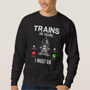 Ånglokförare Trainspotting Lokomotiv Telefon Lång Ärmad Tröja
