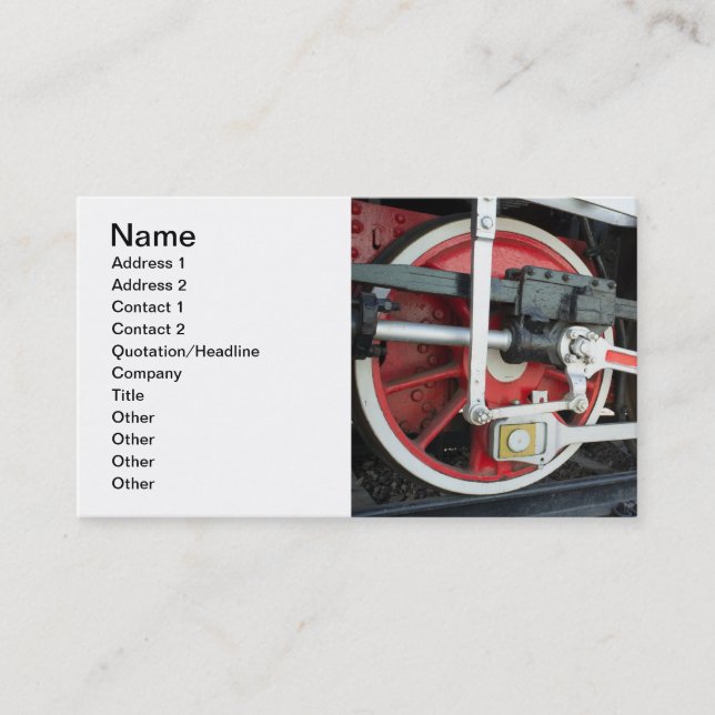 Ånglokomotiv hjul visitkort (Framsida)
