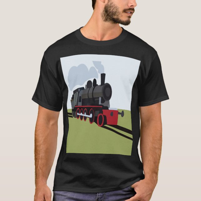 Ånglokomotiv Järnväg T Shirt (Framsida)