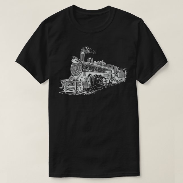 Ånglokomotiv Retro Järnväg Mode 2 T Shirt (Design framsida)