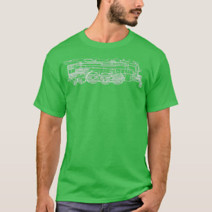 Ånglokomotiv Tåg Linjer 1 T Shirt