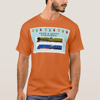 ånglokomotivt julkort t shirt