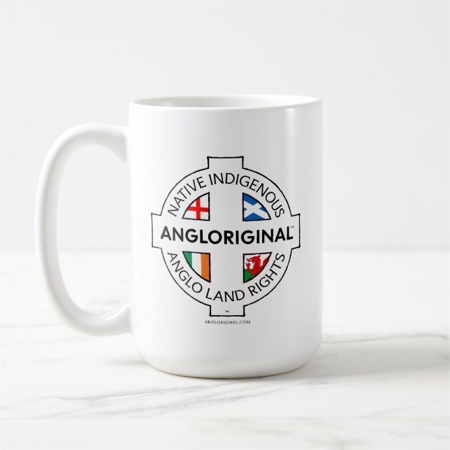 Angloriginal™ 4 Nations markrättigheter vit mugg 1 (Vänster)