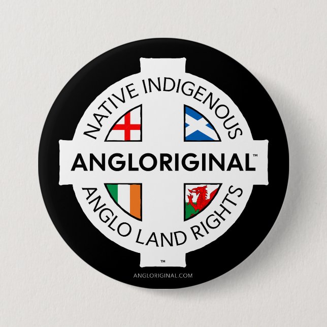 Angloriginal™ 4 Nations Markrättighetsknapp Pin Knapp (Framsida)