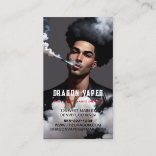Ångmoln Vape Rökplym Svart & Vit Företag Visitkort