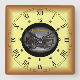 Ångmotorbil~De Dion-Bouton La Marquise~1884~ Fyrkantig Klocka