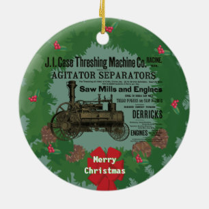 Ångmotordrivna 1889 Ångmotorstryck Julgransprydnad Keramik