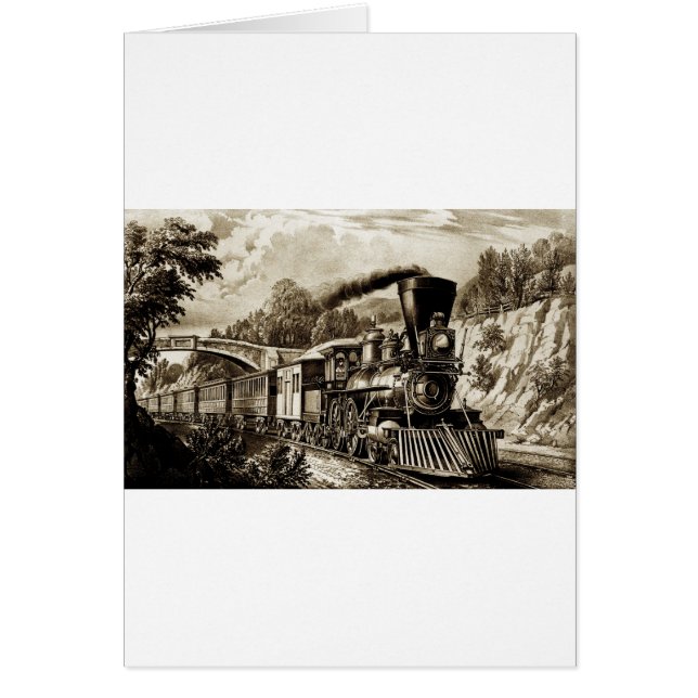 Ångmotorns lokomotiv hälsningskort (Framsidan)