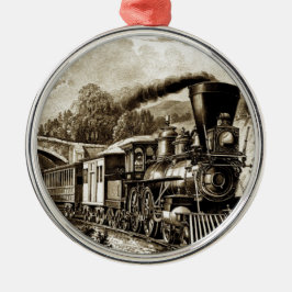 Ångmotorns lokomotiv julgransprydnad metall