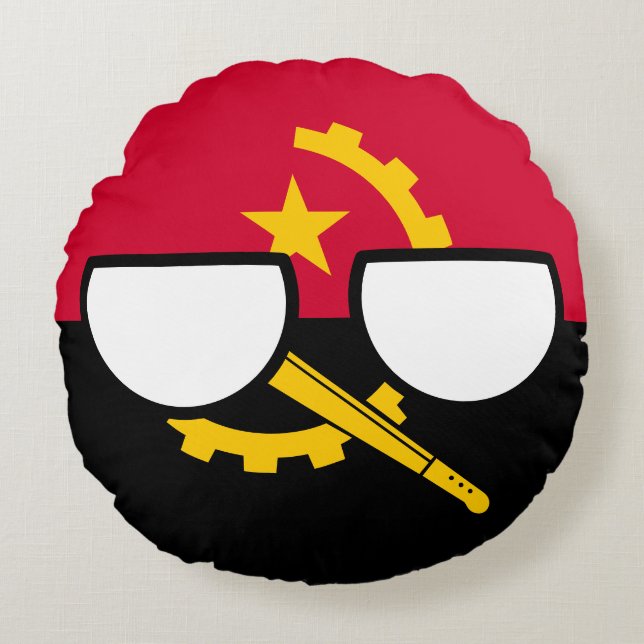 Angola Countryball Pillow Rund Kudde (Framsidan)
