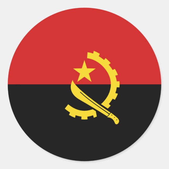 Angola Fisheye Flagga Klistermärke (Framsida)