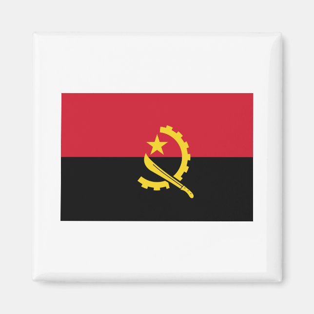 Angola flagga AO Magnet (Framsidan)