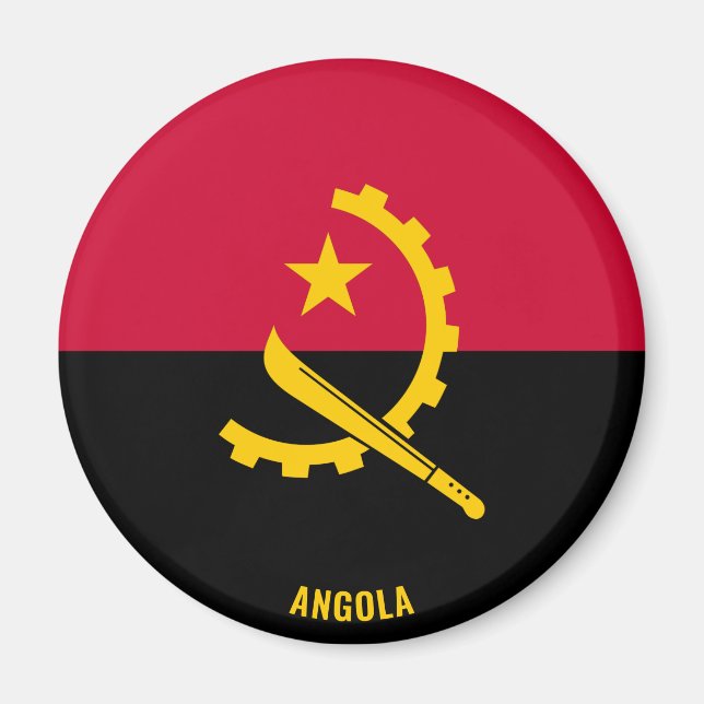 Angola Flagga Charming Patriotic Magnet (Framsidan)