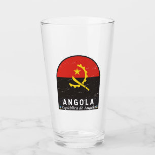 Angola Flagga Emblem Distress Vintage Glaskopp