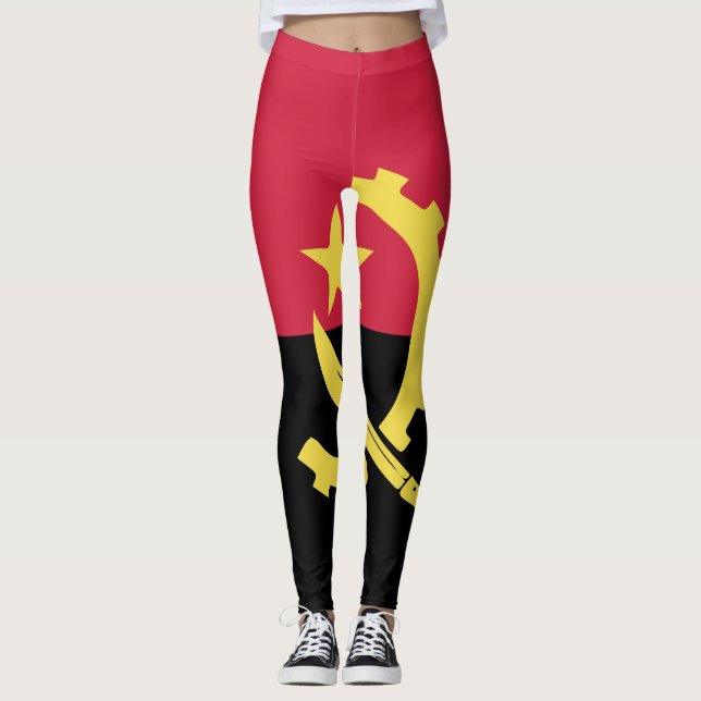 Angola Flagga Emblem Leggings (Framsida)