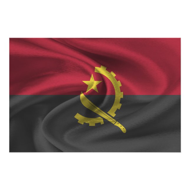 Angola Flagga Fototryck (Framsidan)