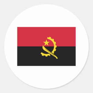 Angola FLAGGA Internationell Runt Klistermärke