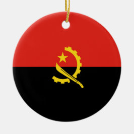 Angola flagga julgransprydnad keramik