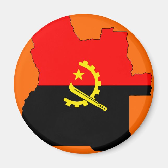 Angola flagga karta magnet (Framsidan)