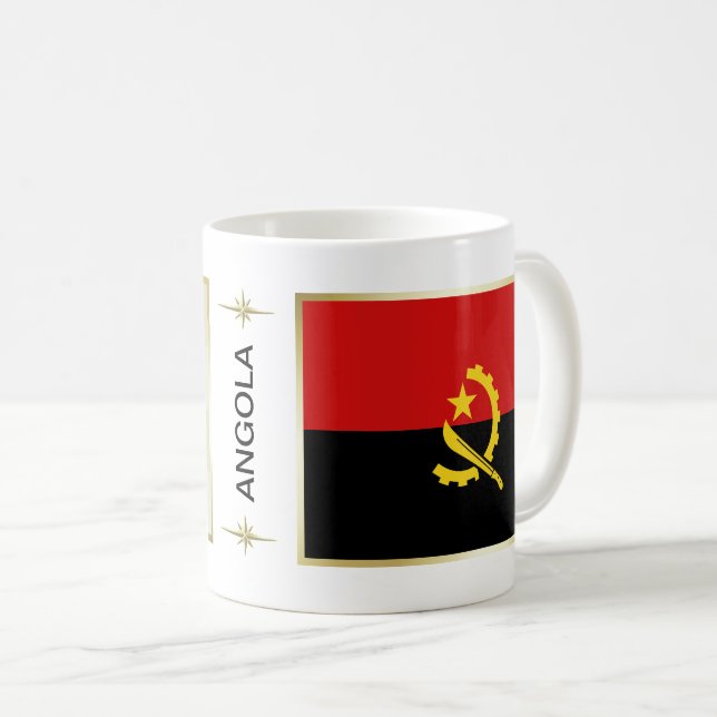 Angola Flagga + Karta Mugg (Framsida höger)